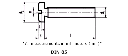 Brass Pan Head Screws DIN 85 